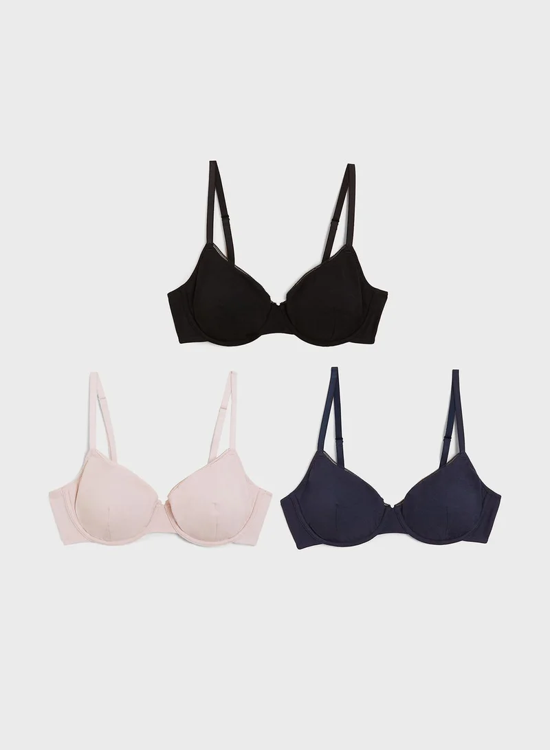Marks & Spencer 3 Pack Wired Full Cup Bra