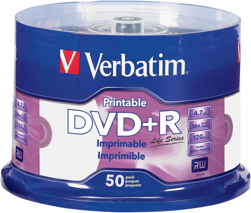 Life Series DVD+R Printable Disc Spindle, Pack of 50 98492