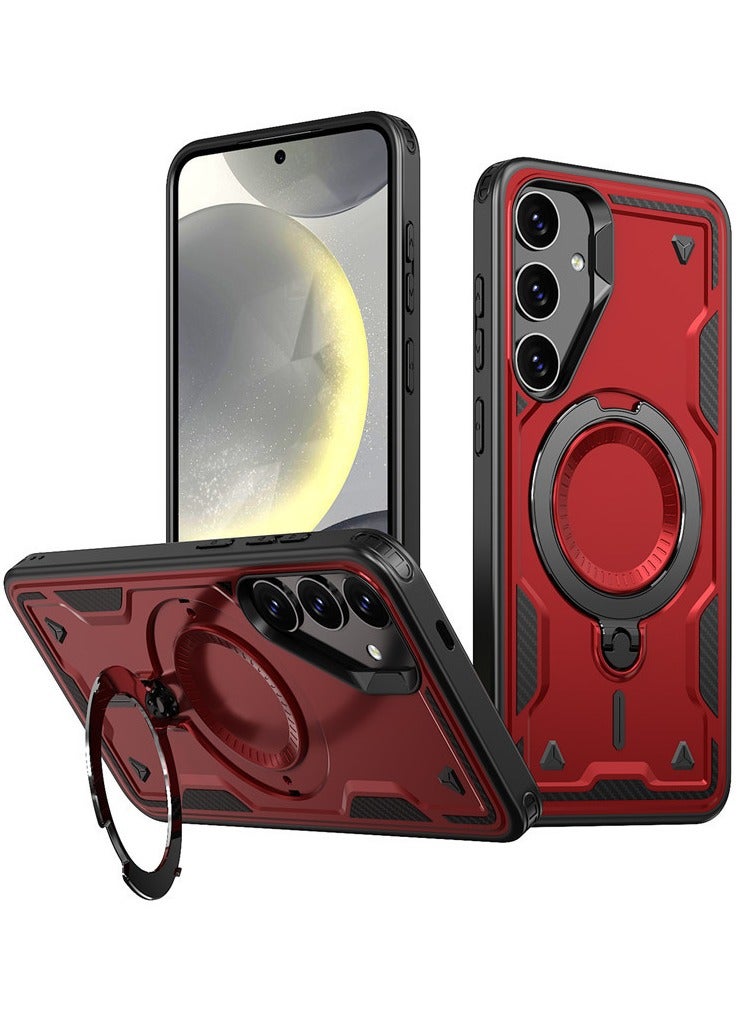 3 in 1 Magnetic for Samsung S24 FE Case,Compatible with MagSafe | Built-in Stand  ,High-Grade Shockproof Protective Cover for Samsung Galaxy S24 FE