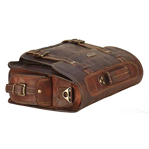 HULSH Leather Messenger Bag For Men, 16 Inch Laptop Bag, Vintage Handmade Laptop Briefcase and Shoulder Bag for Men, Business Leather Satchel Bag for Office, Work, and Travel - Image 5