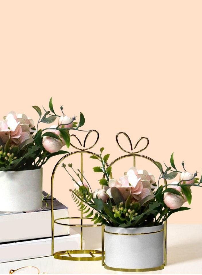 Alissa 2-Piece Artificial Flower Set with Vase – Elegant Faux Floral Arrangement for Home & Office Table Decor - Image 5