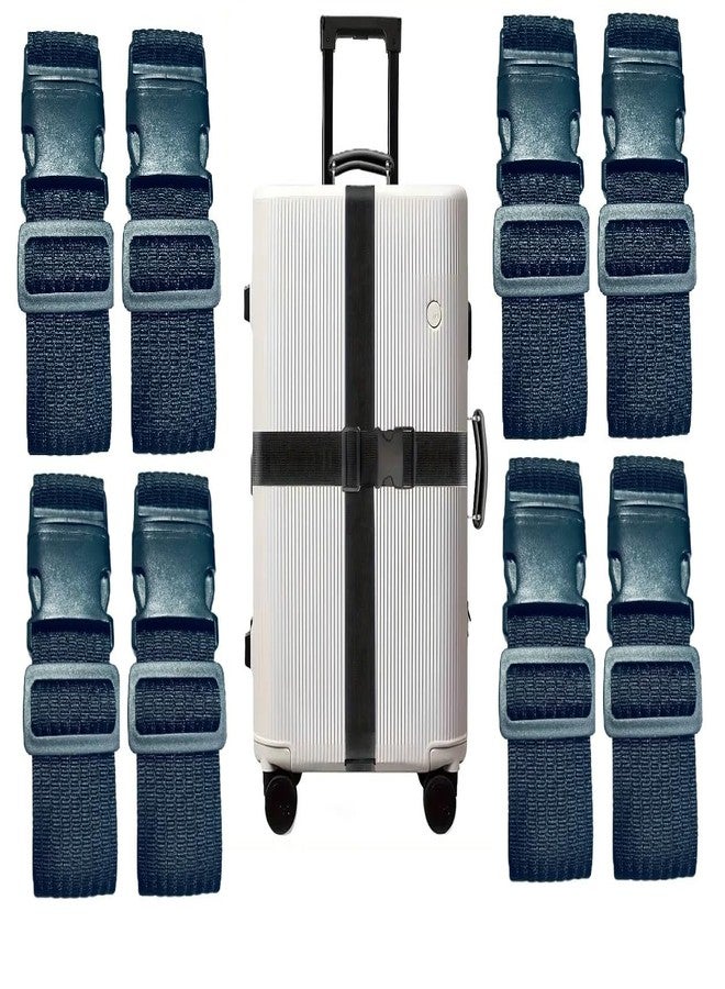 iCONY Black Luggage Belt Suitcase Strap | Heavy Duty Material | Adjustable Travel Belt for Suitcases | Fashion Stripe Design | Protect Your Belongings (8 Pack) - Image 1