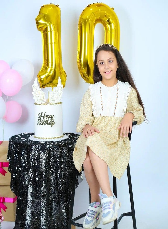 IWERP Gold Number 10 Balloon 40 inch, 10 Number Balloon, 10th Gold Birthday Decorations, 10 Year Old Girlss Boyss Golden Party Supplies - Image 3