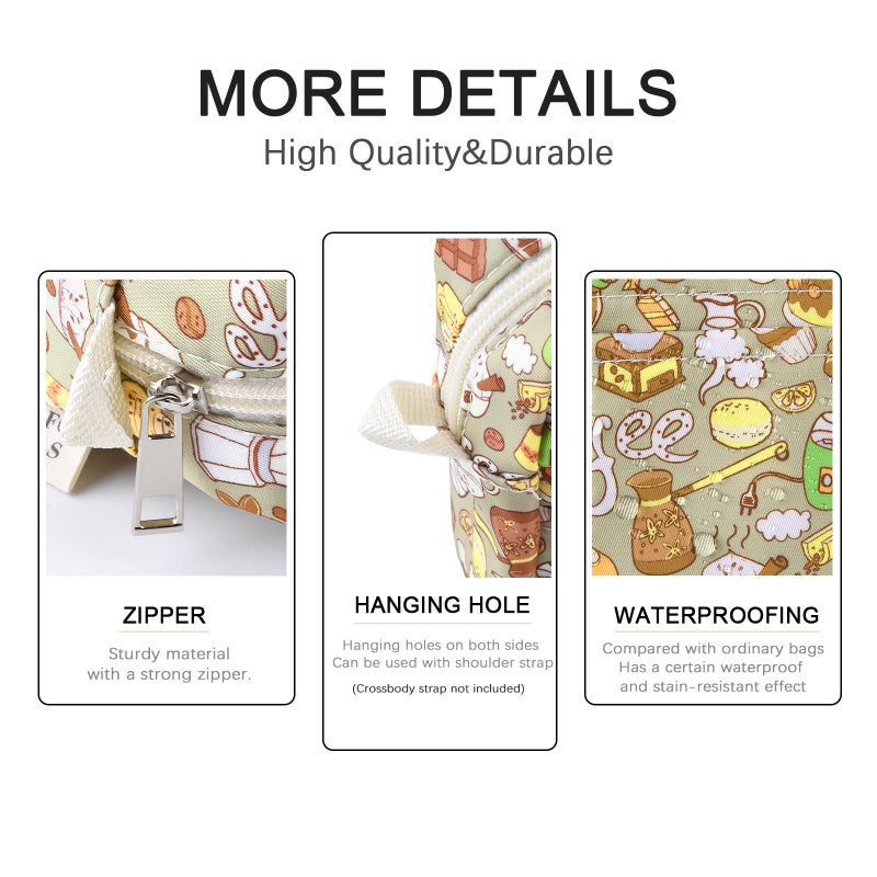 Qianshan Portfolio Organizer with Multiple Pockets, Waterproof Travel Zippered Toiletry Bag, Portable Storage Pencil Pouch for Notebooks, Stationeries, Make-up, Journal Office Art Supplies.Coffee - Image 5
