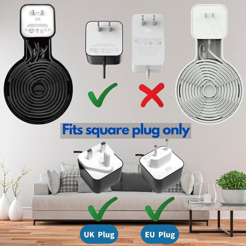 SINTRON Stron Smart Home Speaker Wall Mount Point 3. Generation Bracket Stand with Integrated Cable Management, Ideal for Kitchen, Bathroom and Bedroom, No Screws Required (Black) - Image 3