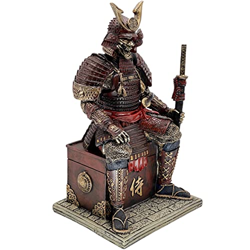 LOOYAR Medieval Ancient Samurai Undead Warrior Resin Statue Ornament Figurine Craft for Home Living Room Porch Decoration Office Desk Desktop Table Arrangement Gift (Red Glod) - Image 3