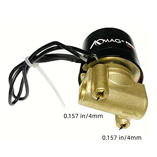 AOMAG 1/4" Electric Solenoid Valve 24V DC, Air, Gas, Fuel Normally Closed, VITON Gasket - Image 3