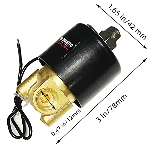 AOMAG 1/4" Electric Solenoid Valve 24V DC, Air, Gas, Fuel Normally Closed, VITON Gasket - Image 2