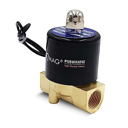 AOMAG 1/4" Electric Solenoid Valve 24V DC, Air, Gas, Fuel Normally Closed, VITON Gasket - Image 1