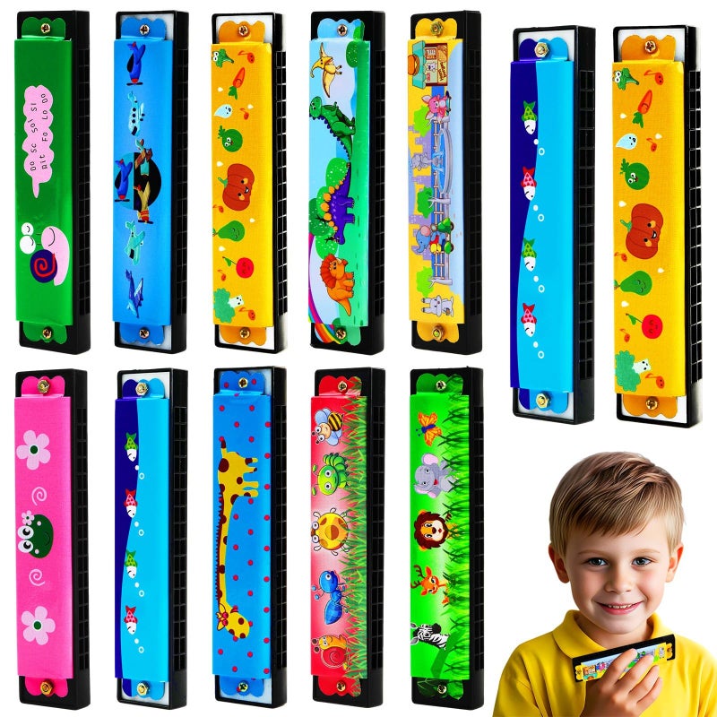 UPINS 10Pcs Harmonica16 Holes Cartoon Harmonica Musical InstrumentBeginners for Musical Party for Music Class10 Styles - Image 3