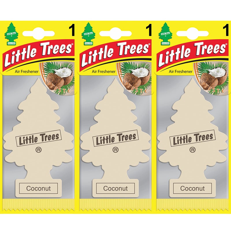 Little Trees Air Freshener Tree LTZ053 Coconut Fragrance For Car Home Boat Caravan - Triple Pack - Image 2