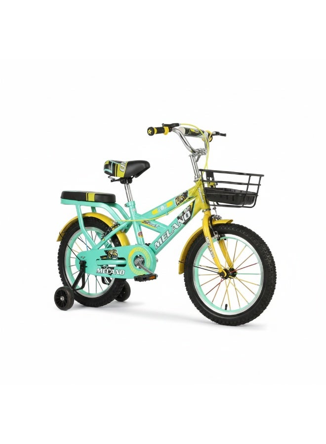 MELANO 20-Inch Kids' Bicycle - Lightweight Steel Frame for Boys and Girls (Ages 6-9) YELLOW X TURQUAZ