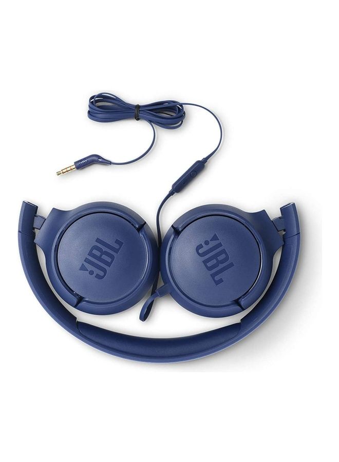 JBL Tune 500 On-Ear Wired Headphones Blue - Image 3