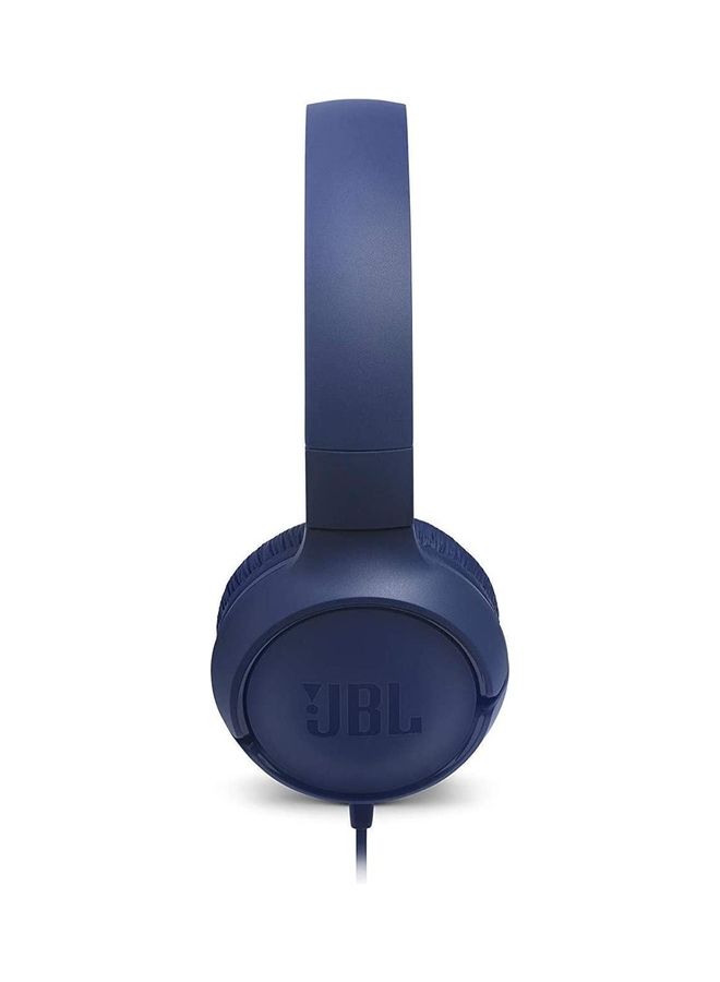 JBL Tune 500 On-Ear Wired Headphones Blue - Image 4