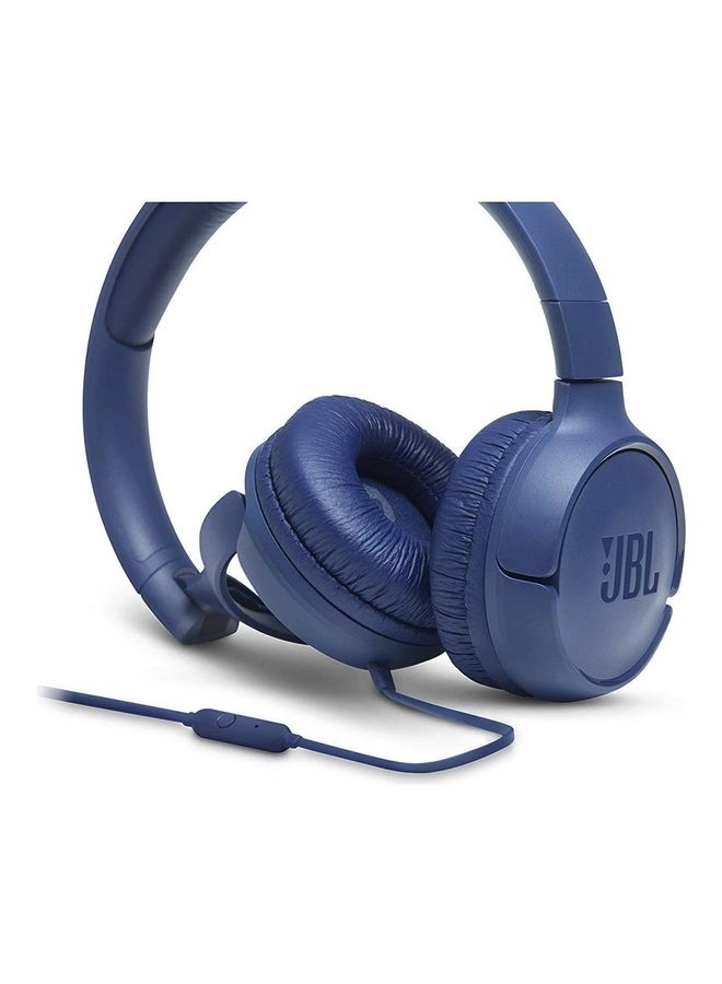 JBL Tune 500 On-Ear Wired Headphones Blue - Image 5