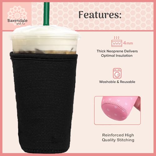 BAXENDALE AND CO Baxendale Iced Coffee Sleeve for Medium Sized Cups - 2 Pack - Neoprene Iced Coffee Sleeve - Cup Sleeves for Cold Drinks Reusable Compatible with Starbucks, Dunkin (Holiday) - Image 5