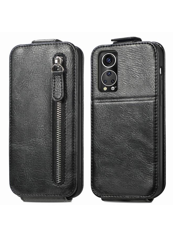 Green Tiger - For ZTE Axon 30S Zipper Wallet Vertical Flip Leather Phone Case(Black) - Image 1
