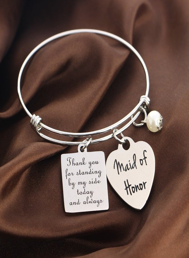 YEEQIN Maid of Honor Gift, Bridesmaid Gift, Wedding Gift, Maid Of Honor Bangle Bracelet - Image 2