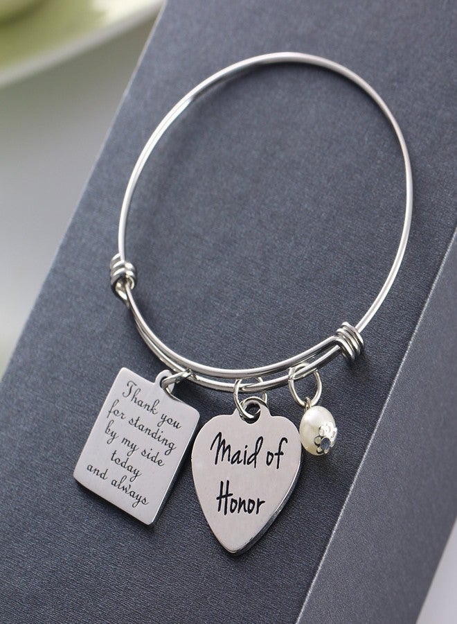 YEEQIN Maid of Honor Gift, Bridesmaid Gift, Wedding Gift, Maid Of Honor Bangle Bracelet - Image 3