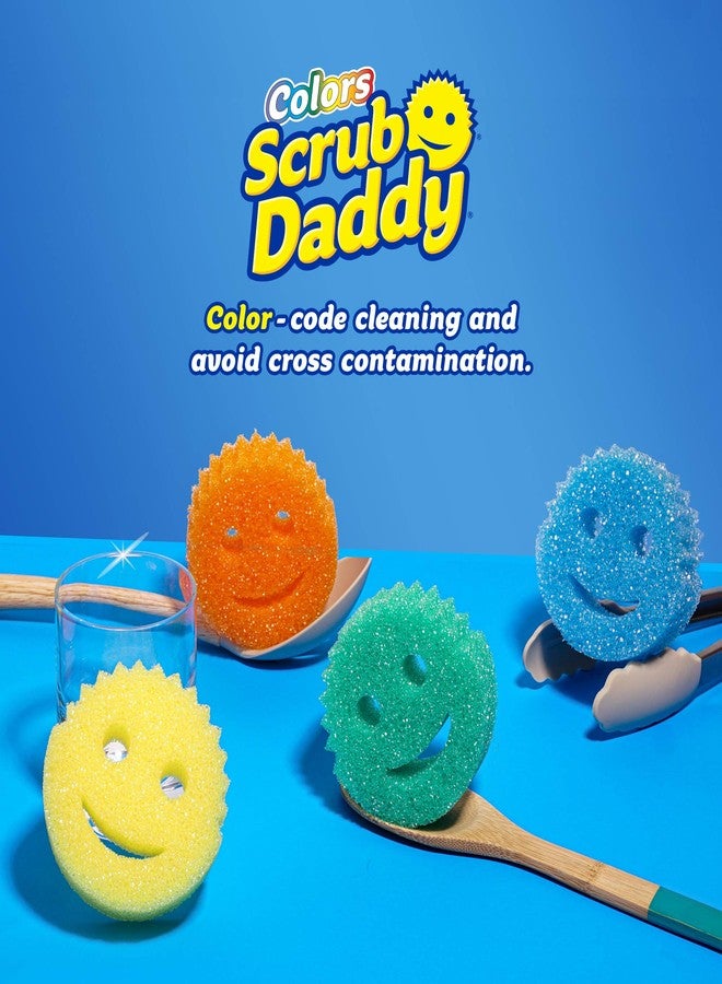 Scrub Daddy Colors - Color Code Cleaning, FlexTexture, Soft in Warm Water, Firm in Cold, Deep Cleaning, Dishwasher Safe, Multi-use, Scratch Free, Odor Resistant, Functional, Ergonomic, 4ct Roll - Image 2