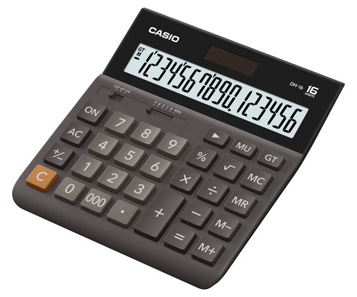 Casio DH-16 16-Digit Desktop Calculator with Large Display, Dual Power, Tax Calculation & Professional Business Functions black
