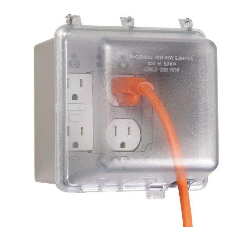 TayMac MM7440C 4.75-in. Deep Outdoor Box, UFAST 55-in-1, Rated NEMA 3R 2-Gang Weatherproof in-Use Electrical Outlet Cover for Home Improvement, Clear - Image 4
