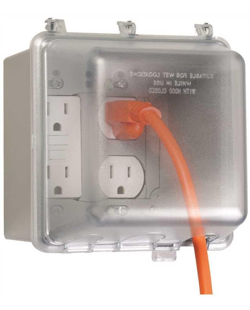 TayMac MM7440C 4.75-in. Deep Outdoor Box, UFAST 55-in-1, Rated NEMA 3R 2-Gang Weatherproof in-Use Electrical Outlet Cover for Home Improvement, Clear - Image 2