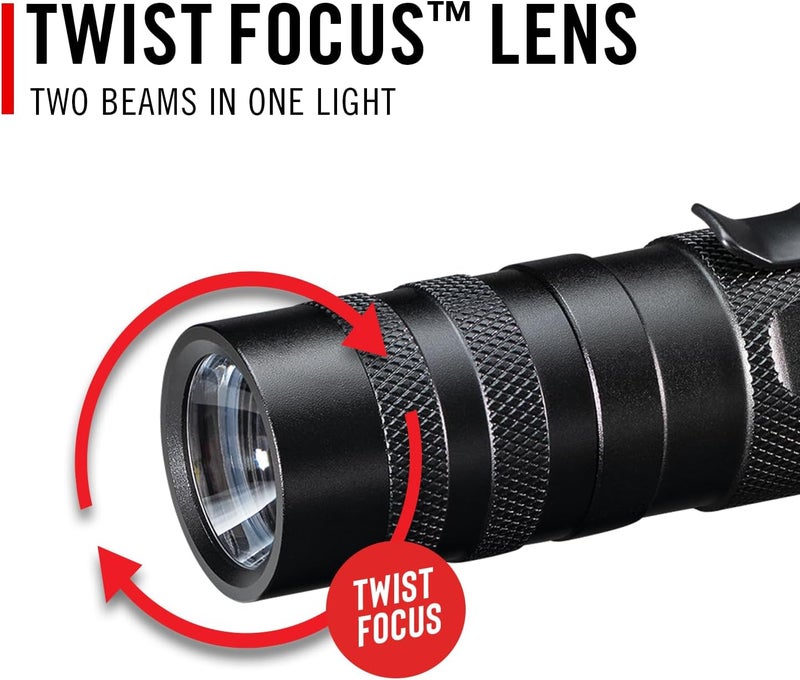 Coast PX1 565 Lumen Pure Beam Focusing LED Flashlight with Twist Focus and Adjustable Pocket Clip - Image 2