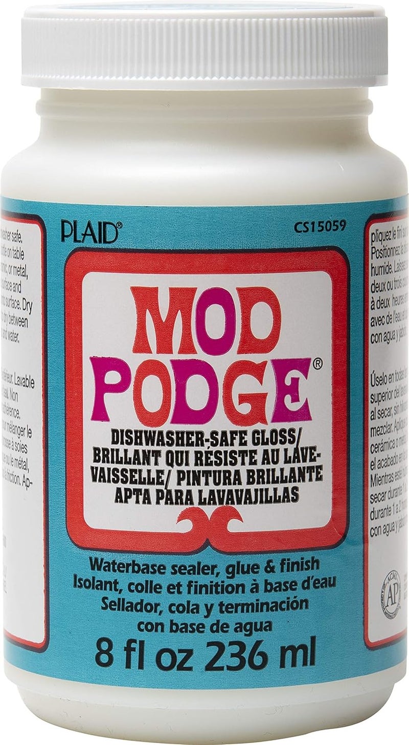 Mod Podge مانع تسرب مائي آمن في غسالة الصحون، لاصق وتشطيب (8 أونصة)، CS15059 لامع، 8 أونصة - Image 1