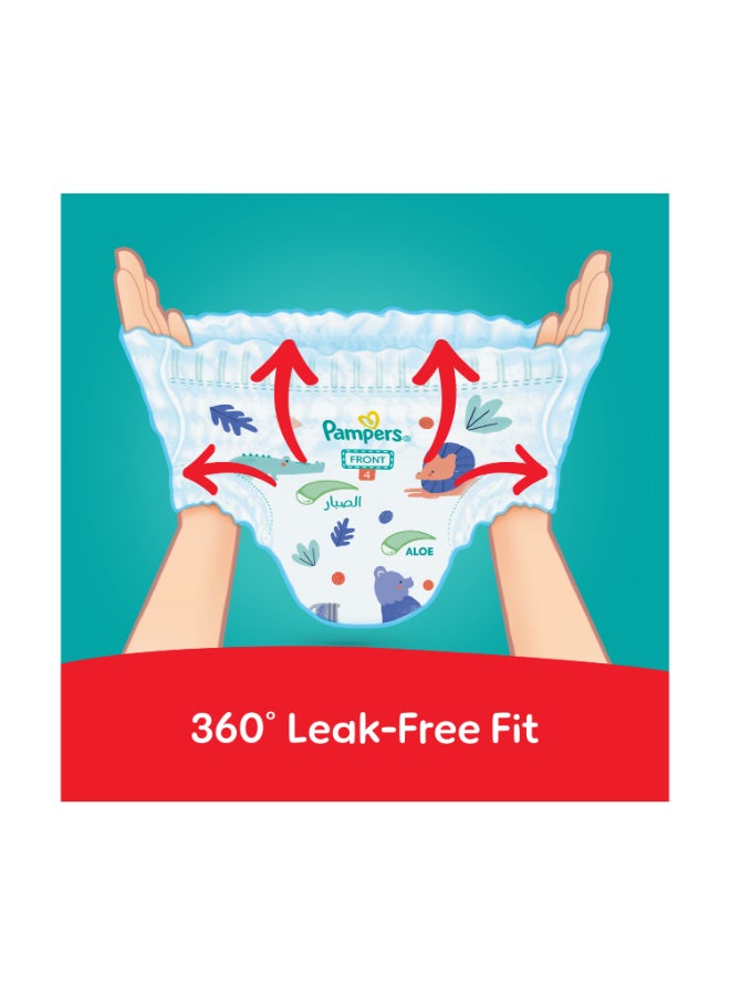 بامبرز بنطلون بيبي دراي مع لوشن الصبار، جوانب قابلة للتمدد، وحماية من التسرب، مقاس 4، 9-14 كجم، العبوة الضخمة، 24 سروال - Image 3