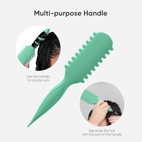 AM 8:00 AM8:00 Curl Defining Brush,9Rows Premium Styling Hairbrush for Curly Hair, Enhances Curls Definition & Separation, (Green) - Image 4