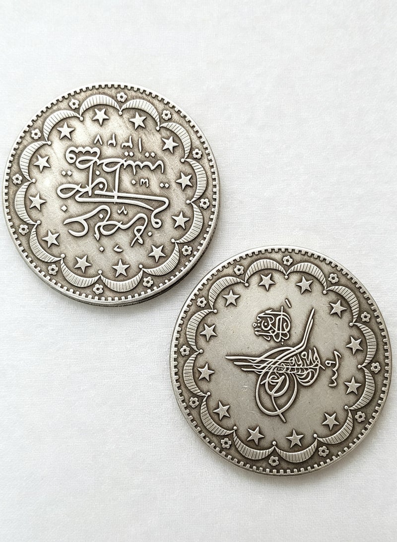 1 pc silver coins medal album encryption challenge coin collectibles Christmas gifts monedas, enlightenment gifts, antique hand-made and aged, there may be a certain color difference in each batch, - Image 3