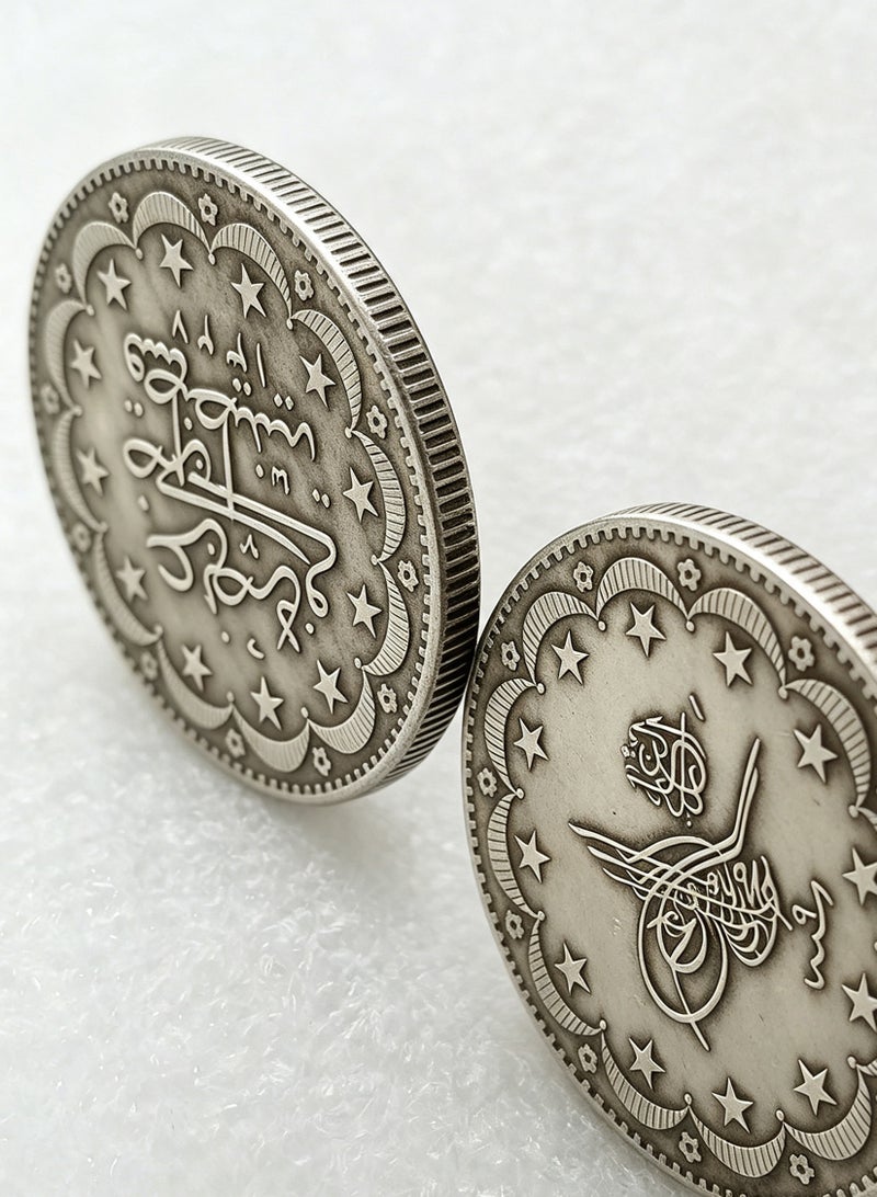 1 pc silver coins medal album encryption challenge coin collectibles Christmas gifts monedas, enlightenment gifts, antique hand-made and aged, there may be a certain color difference in each batch, - Image 4