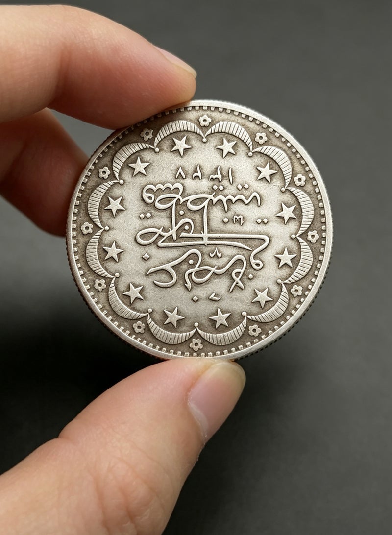 1 pc silver coins medal album encryption challenge coin collectibles Christmas gifts monedas, enlightenment gifts, antique hand-made and aged, there may be a certain color difference in each batch, - Image 2