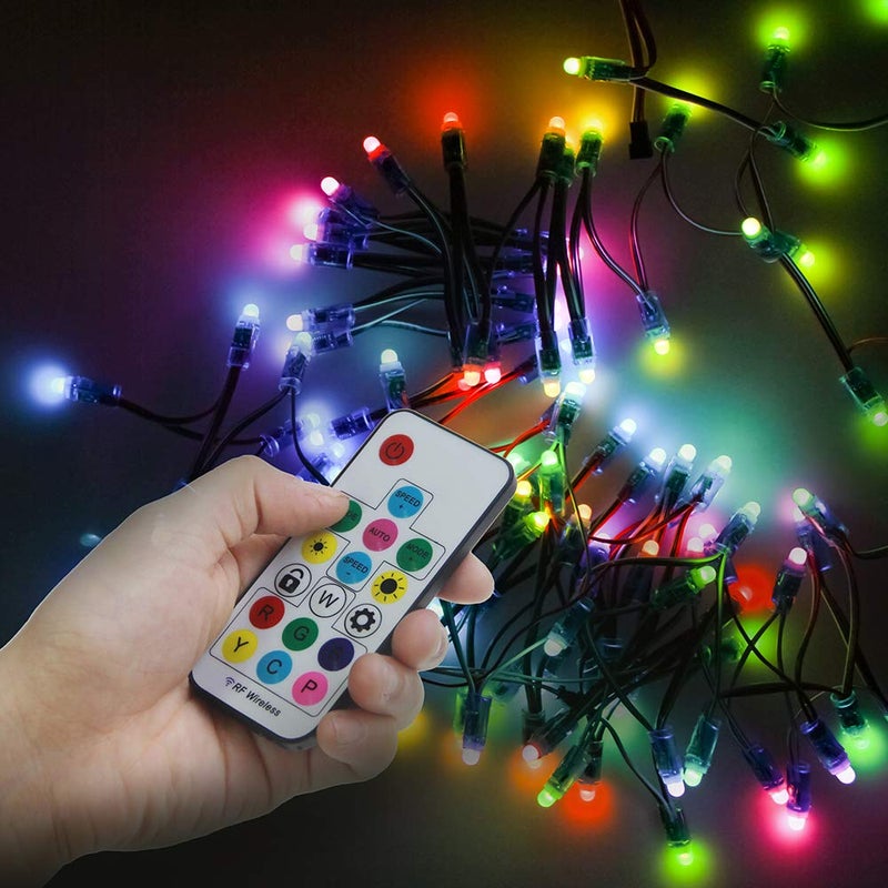 ALITOVE وحدة تحكم LED قابلة للعناوين ALITOVE WS2812B WS2811 مع جهاز تحكم عن بعد RF لاسلكي صغير 5~24V DC لشرائط إضاءة WS2812 WS2811 بألوان قوس قزح RGB، موصل 3 دبابيس JST، 200 وضع لون - Image 5