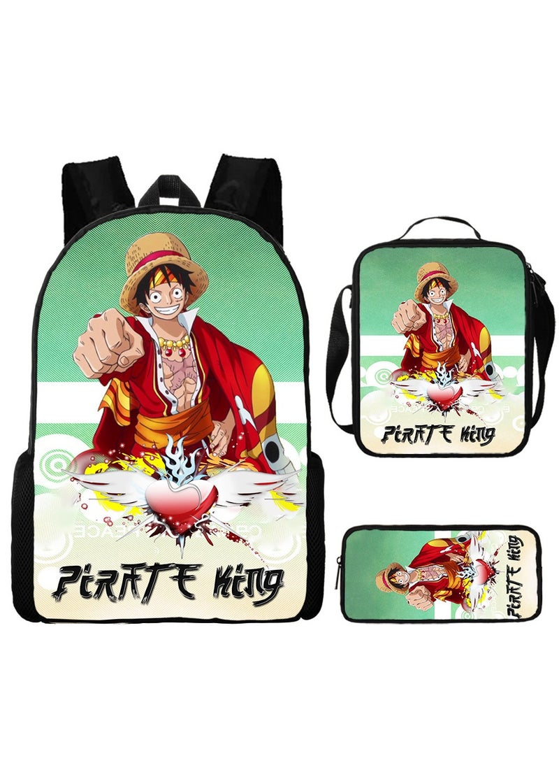 New Cartoon Animation Backpack For Primary And Secondary School Students Three-Piece Set 29*16*42cm