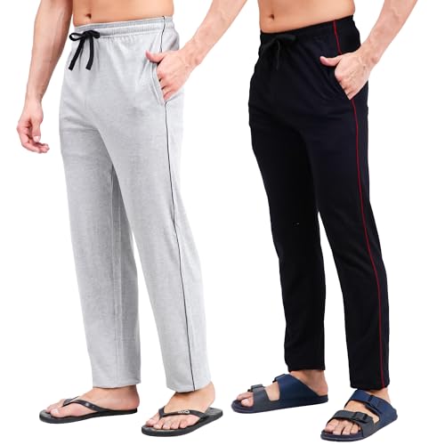 Amul Comfy Pack of 2 Multicolor Men's Solid Cotton Track Pant. - Image 1
