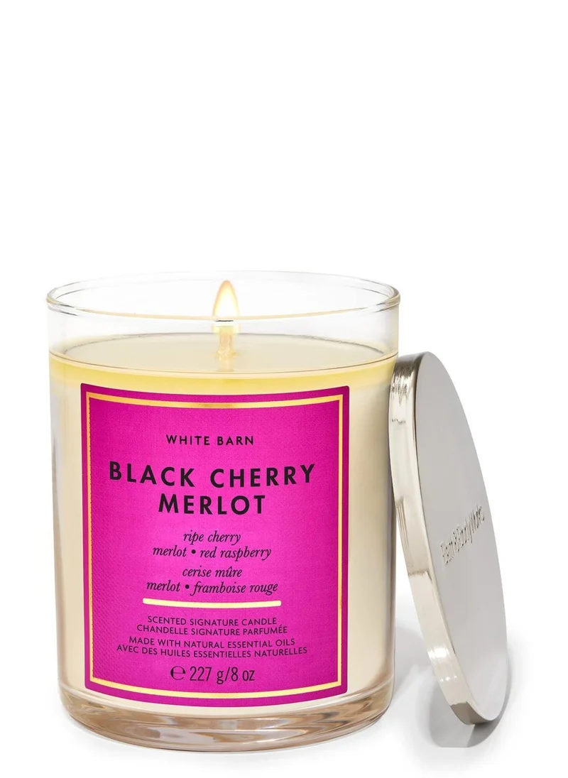 Bath & Body Works Black Cherry Merlot Signature Single Wick Candle 8 oz / 227 g