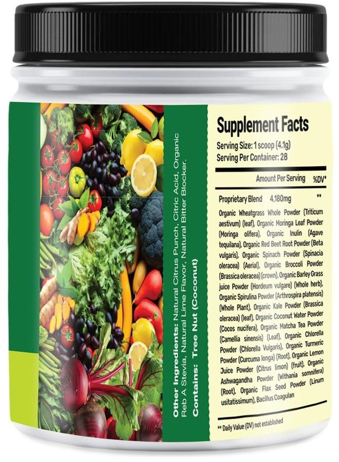 Maximum Slim Greens Blend, Citrus Fruit Punch, Super Greens Powder Smoothie Mix with Organic Spirulina, Chlorella, Beet Root Powder, Digestive Enzymes & Probiotics, 28 Servings. - Image 4