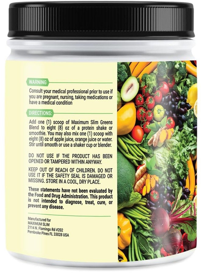 Maximum Slim Greens Blend, Citrus Fruit Punch, Super Greens Powder Smoothie Mix with Organic Spirulina, Chlorella, Beet Root Powder, Digestive Enzymes & Probiotics, 28 Servings. - Image 3