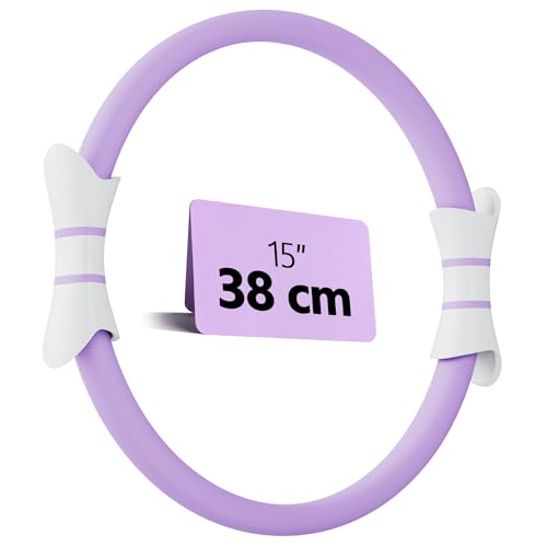 Fikswe 14" Pilates Ring - Magic Circle for Inner Thigh, Arm & Core Toning, Anti-Bend Ergonomic Handles, Home Fitness Gear for Women - Image 1