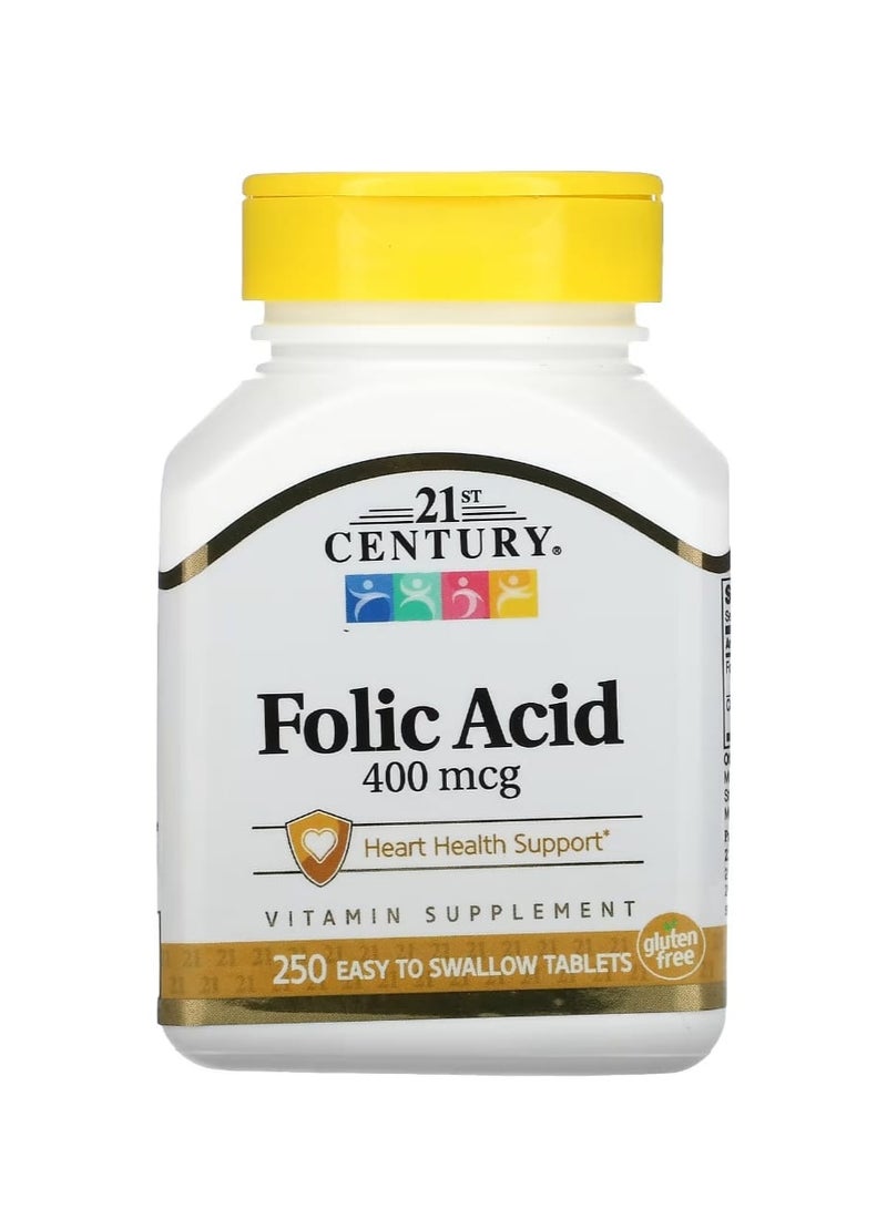 القرن الحادي والعشرون حمض الفوليك 400 ميكروجرام 250 قرصًا سهل البلع - Image 1