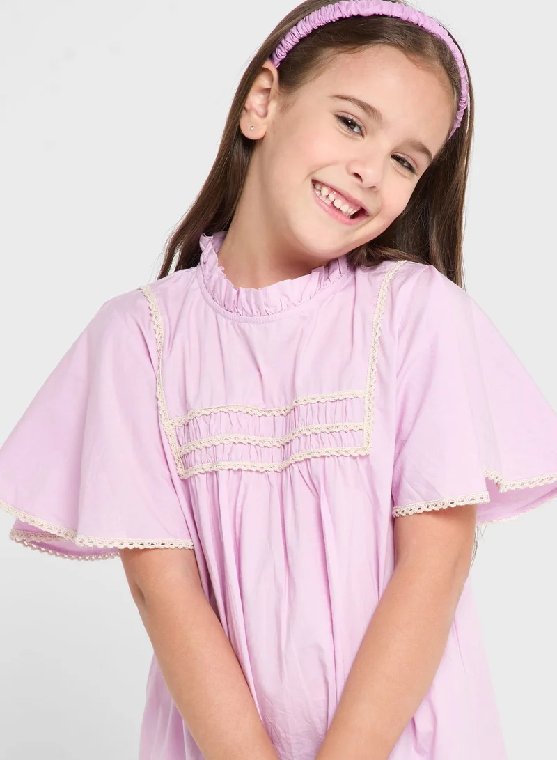 Ripples Girls Tiered Shift Dress