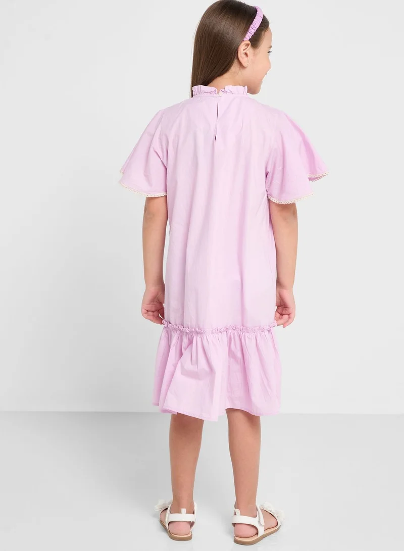 Ripples Girls Tiered Shift Dress