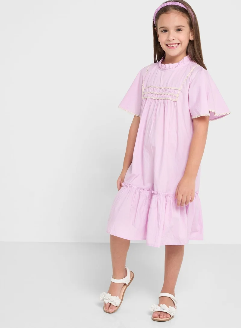 Ripples Girls Tiered Shift Dress