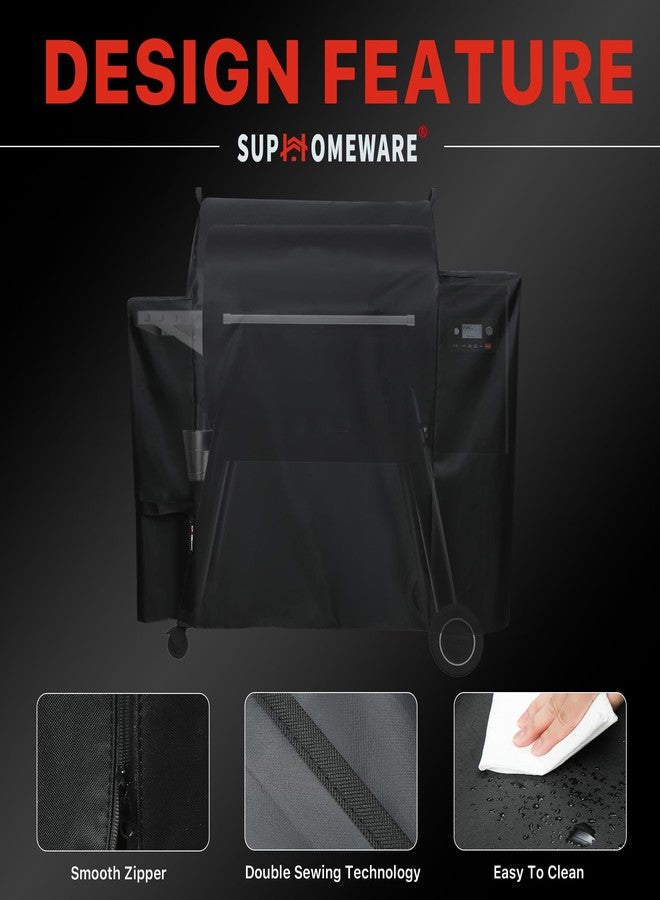 Suphomeware Grill Cover for Traeger Ironwood 885, Heavy Duty Waterproof Pellet Grill and Smoker Cover, Special Zipper Design - Image 5