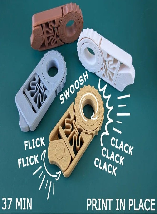 Beoals 3D Print-in-Place Fidget Toy, Click Flick Swoosh Mechanism, 3D Printed Design - Image 2