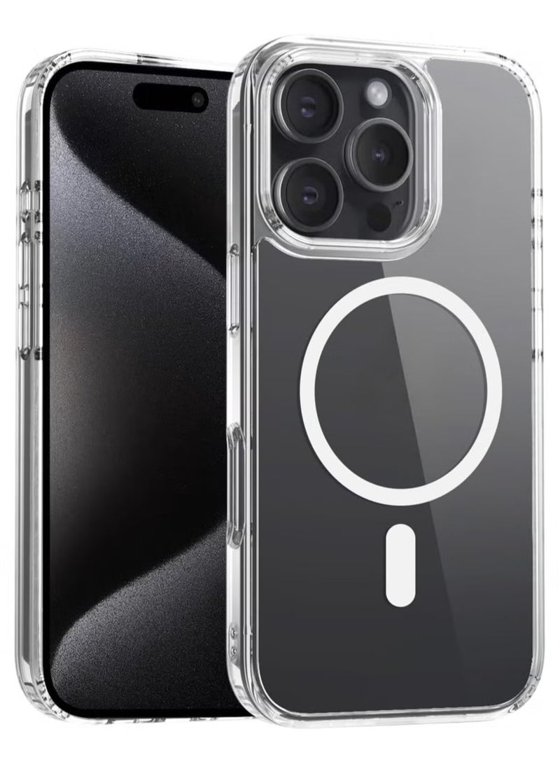 JAJEEK Magnetic Crystal Clear Case for iPhone 16 Pro – Transparent, Shockproof Protection, Slim Design, Anti-Yellowing & Anti-Scratch, Magnetic Closure for Easy Attachment – Premium Fit and Durability for iPhone 16 Pro - Image 1
