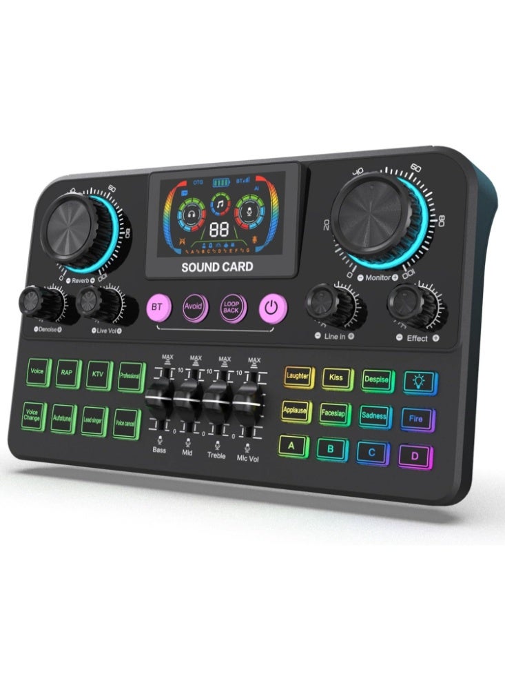 شوبي بطاقة صوت SX03 Live Vocal Mixer – واجهة صوتية احترافية للبث المباشر، والبودكاست، والغناء، والألعاب، والتسجيل مع مؤثرات صوتية مدمجة - Image 1