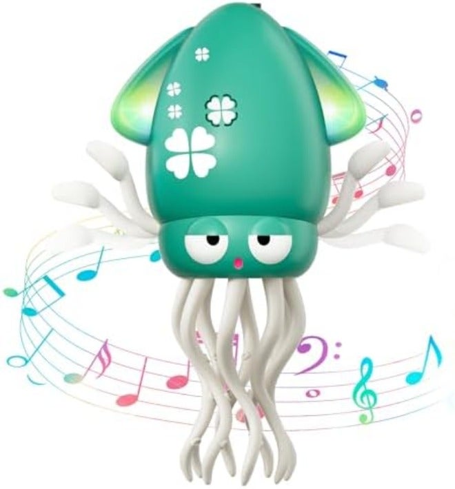 WAVISA Dancing Squid Baby Toy, Electric Crawling Octopus Tummy Time Toy, Rechargeable Magic Dancing Music Squid Baby Toys for 3 4 5 6 Year Old Kids Boy Girl Birthday Gifts Christmas Stocking Stuffers (Pink) - Image 3